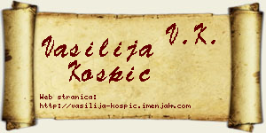 Vasilija Košpić vizit kartica
